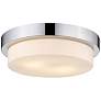 Multi-Family 13" Wide 2-Light Flush Mount in Chrome with Opal