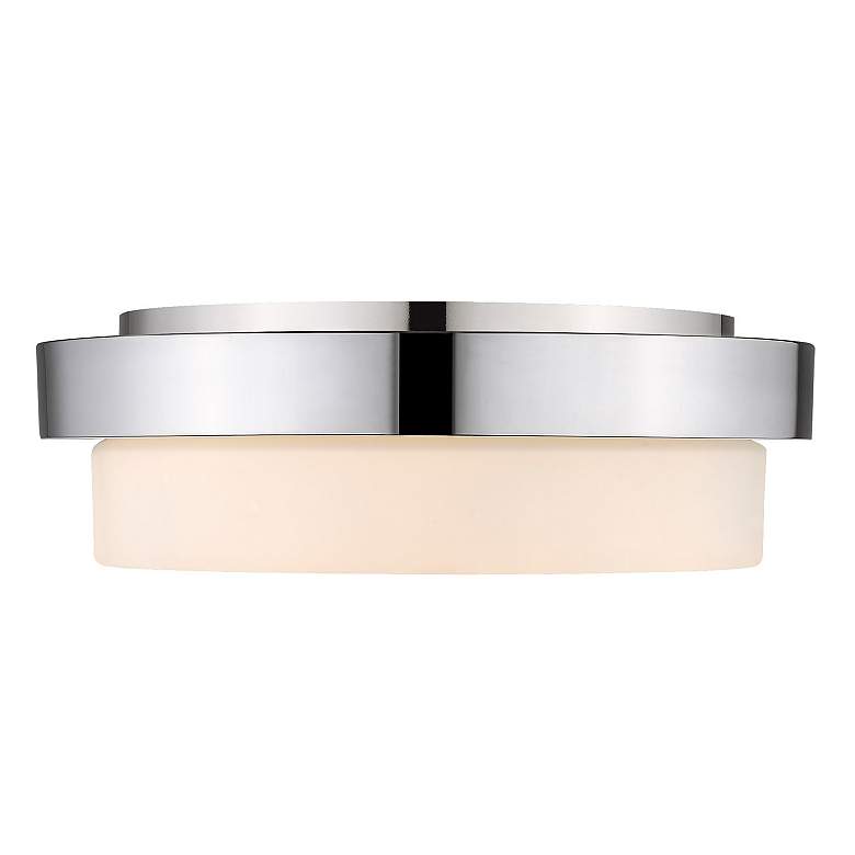 Image 2 Multi-Family 13" Wide 2-Light Flush Mount in Chrome with Opal more views