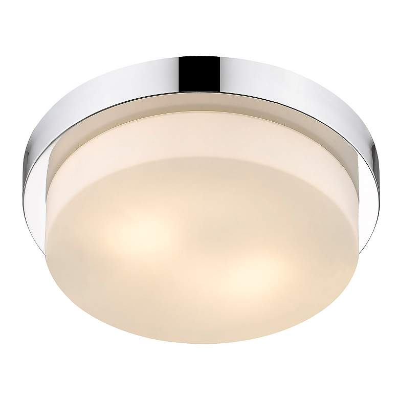 Image 3 Multi-Family 13" Wide 2-Light Flush Mount in Chrome with Opal more views