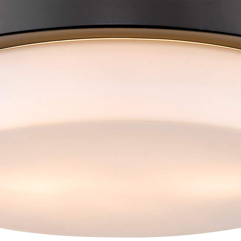 Image 2 Multi-Family 13" Wide Matte Black 2-Light Flush Mount With Opal Glass more views