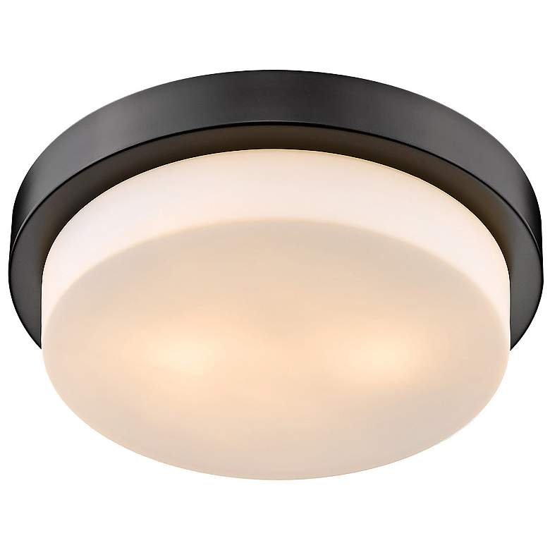 Image 3 Multi-Family 13" Wide Matte Black Ceiling Light more views