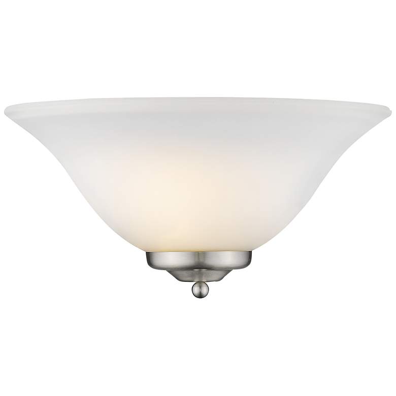 Image 1 Multi-Family 6 3/4" High Pewter Opal Glass Wall Sconce