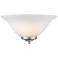 Multi-Family 6 3/4" High Pewter Opal Glass Wall Sconce