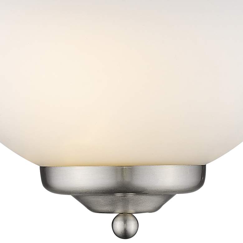 Image 2 Multi-Family 6 3/4" High Pewter Opal Glass Wall Sconce more views
