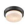 2_Multi-Family 8 1/2" Wide Matte Black 1-Light Flush Mount With Opal Gla more views