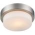 Multi-Family 8 1/2" Wide Pewter 1-Light Flush Mount With Opal Glass
