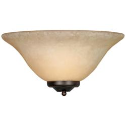 Multi-Family Rubbed Bronze 1-Light Wall Sconce with Tea Stone Glass