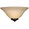 Multi-Family Rubbed Bronze 1-Light Wall Sconce with Tea Stone Glass