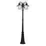 3_Multi Head Black Outdoor Post Light with Clear Beveled Glass more views