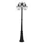 4_Multi Head Black Outdoor Post Light with Clear Beveled Glass more views