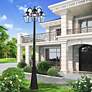 7_Multi Head Black Outdoor Post Light with Clear Beveled Glass more views
