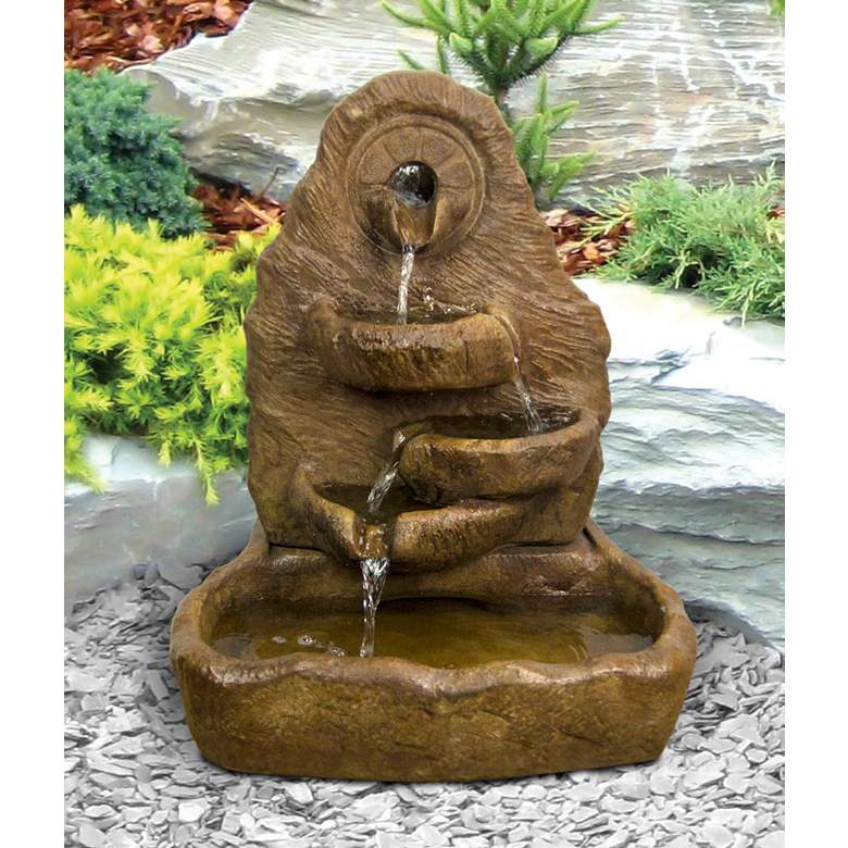 Image 1 Multi-Spill Arch 24" High Relic Lava Outdoor Fountain