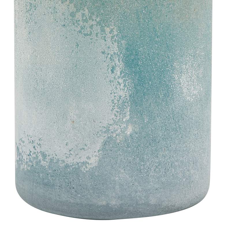 Image 3 Multi-Tone Blue 9 1/2 inch High Cylinder Glass Decorative Vase more views