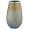 Multi-Tone Blue and Gold 8 3/4" High Glass Decorative Vase