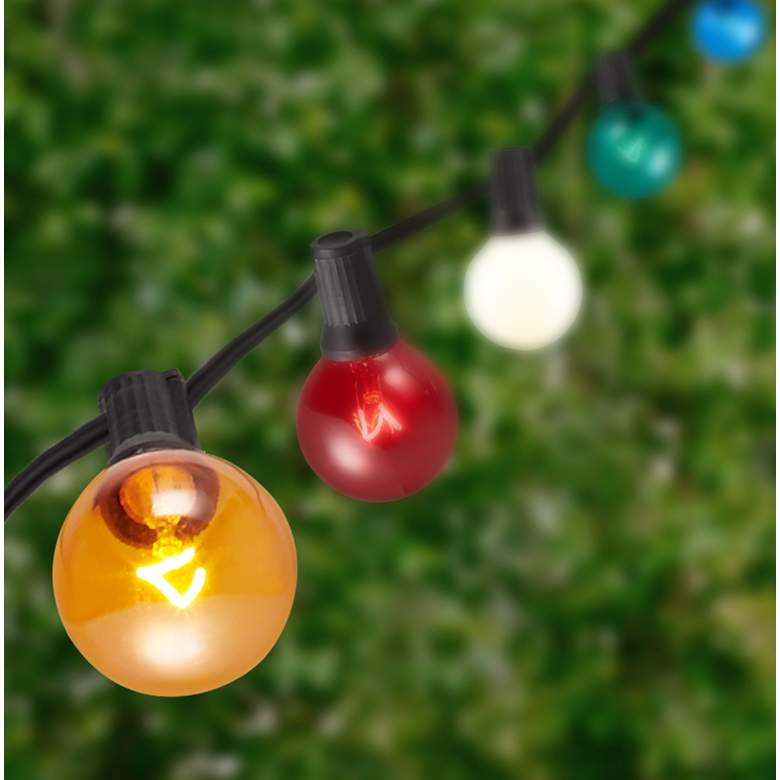 Image 1 Multicolor 25-Bulb Black Wire 25&#39; Party String Light