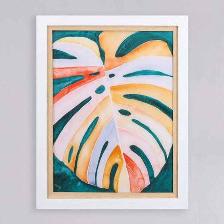 Image 2 Multicolor Monstera I 28" High Rectangular Framed Wall Art