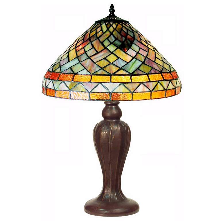 Image 1 Multicolor Tiffany Style 25 inch High Table Lamp