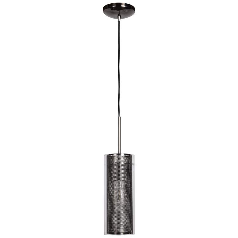 Image 2 Multis 5"W Black Polished Nickel and Glass LED Mini Pendant