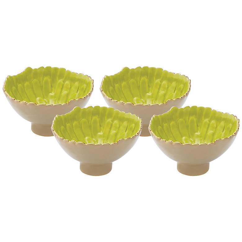 Image 1 Mum Small Lichen Ceramic Footed Bowls Set of 4