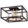 2_Mundazo 16"W Black and Brushed Gold 4-Light Ceiling Light