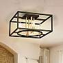 1_Mundazo 16"W Black and Brushed Gold 4-Light Ceiling Light
