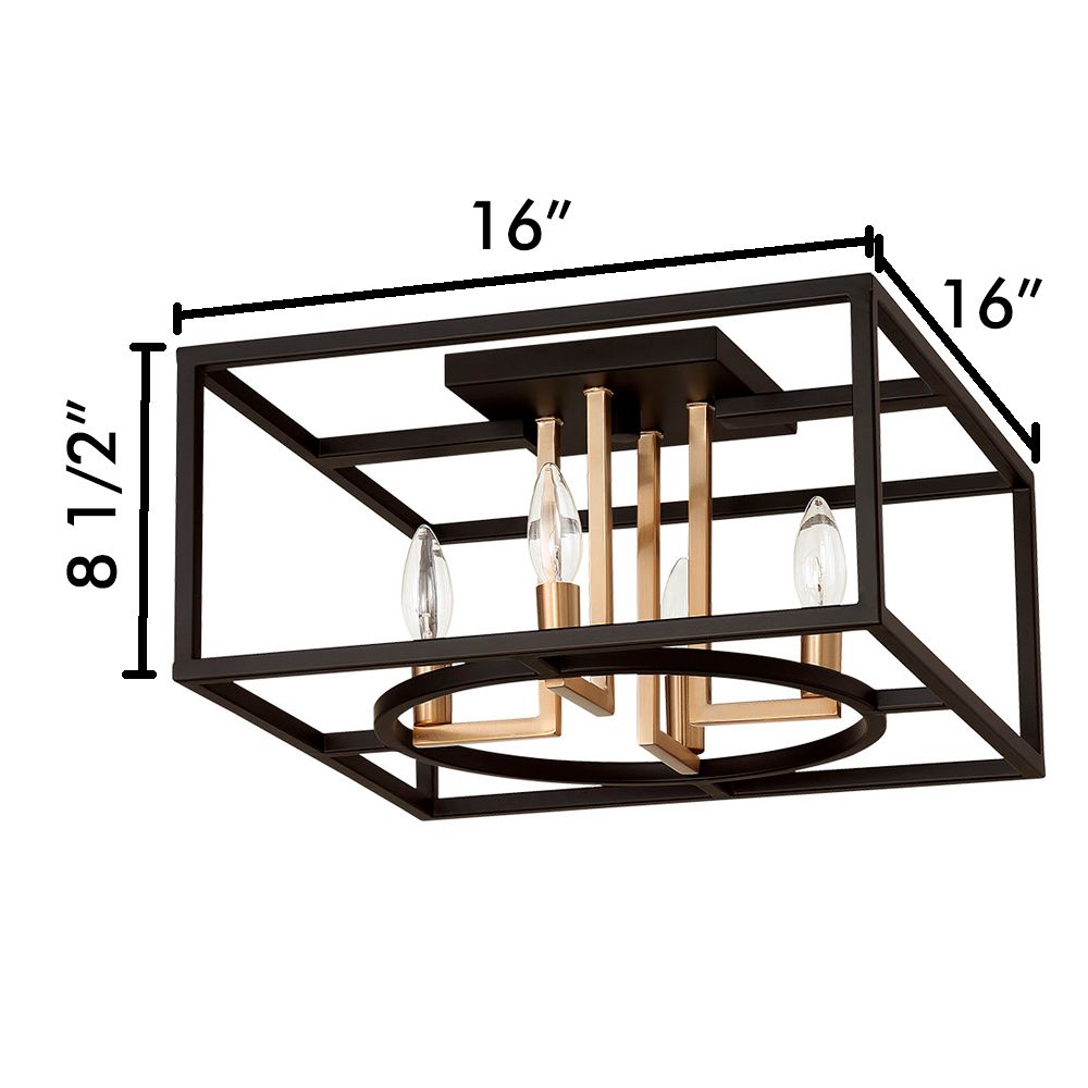 Image 3 Mundazo 16"W Black and Brushed Gold 4-Light Ceiling Light more views