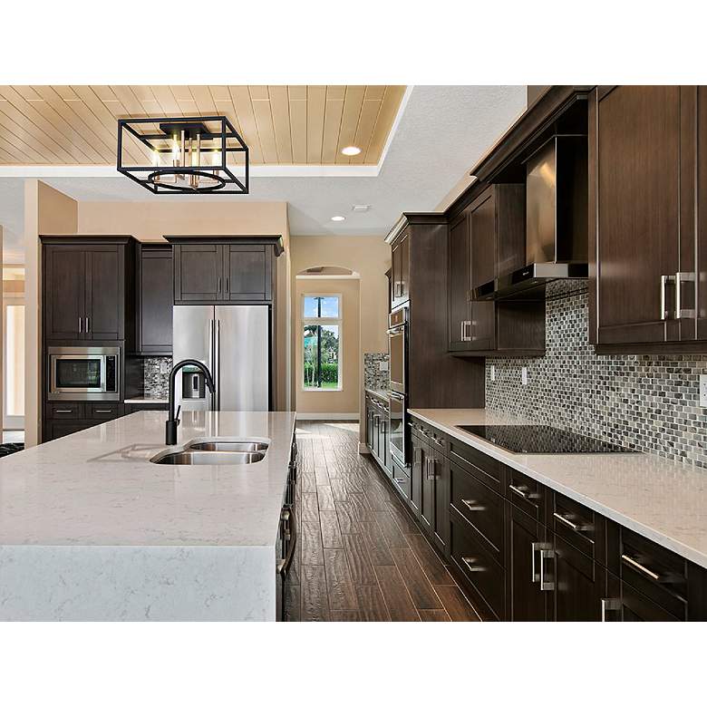 Image 4 Mundazo 16"W Black and Brushed Gold 4-Light Ceiling Light more views