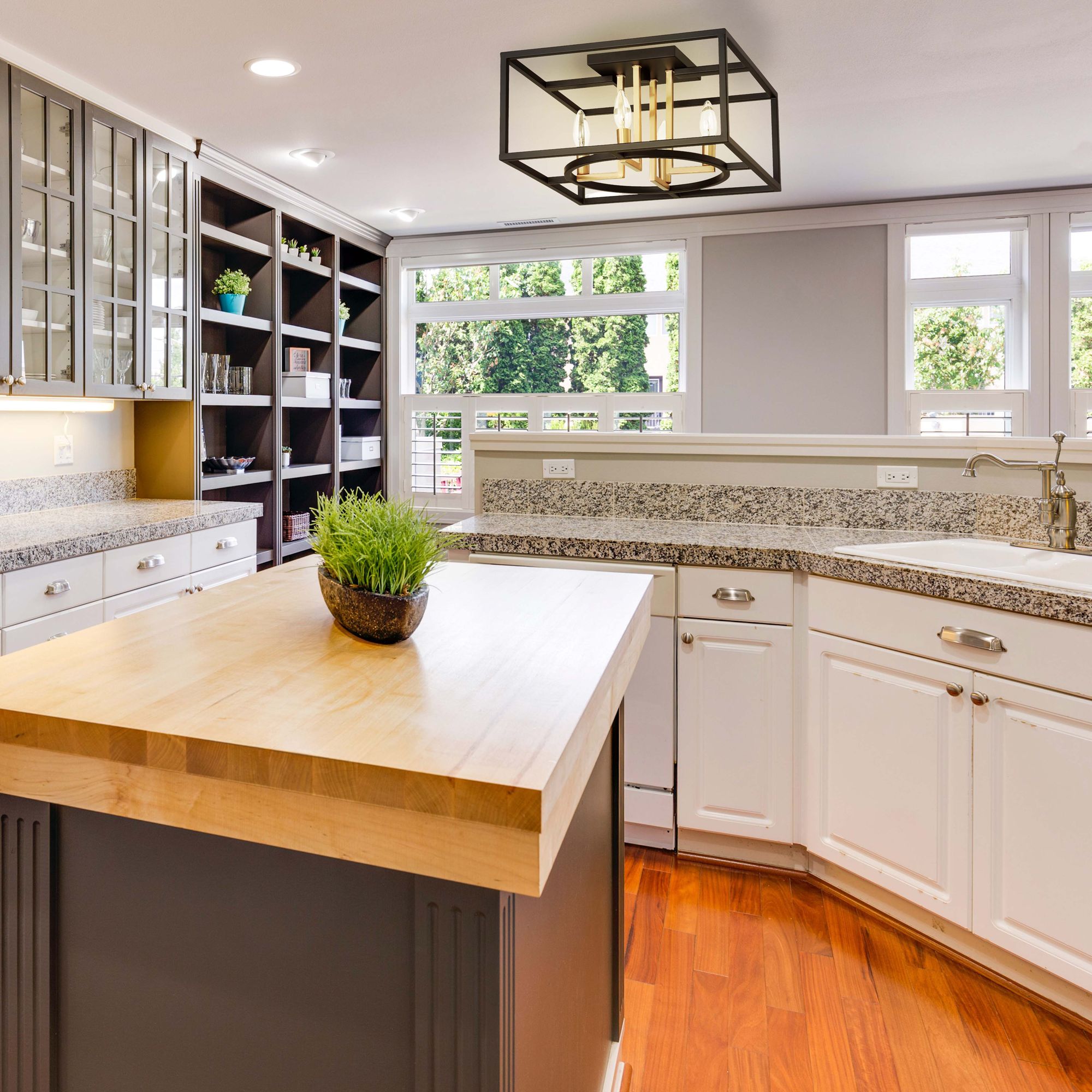 Image 7 Mundazo 16"W Black and Brushed Gold 4-Light Ceiling Light more views