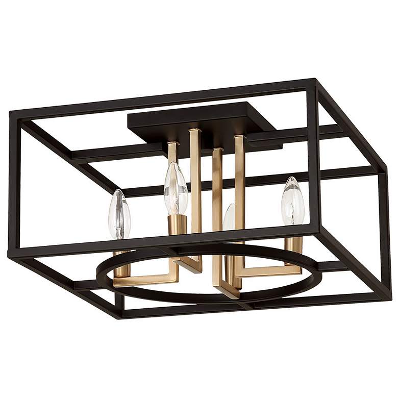 Image 1 Mundazo - 4 Light Ceiling Light - Black and Brushed Gold - 15 Inches