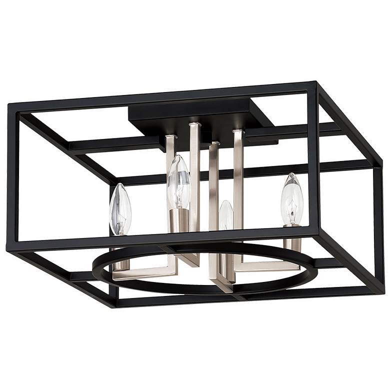 Image 1 Mundazo Open Frame Ceiling Light with Matte Black and Brushed Nickel Finish