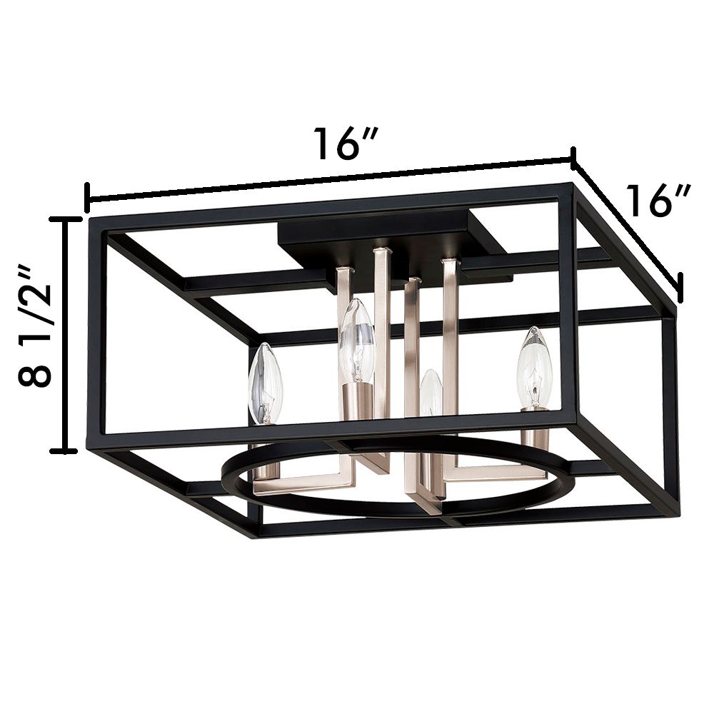 Image 3 Mundazo Open Frame Ceiling Light with Matte Black and Brushed Nickel Finish more views