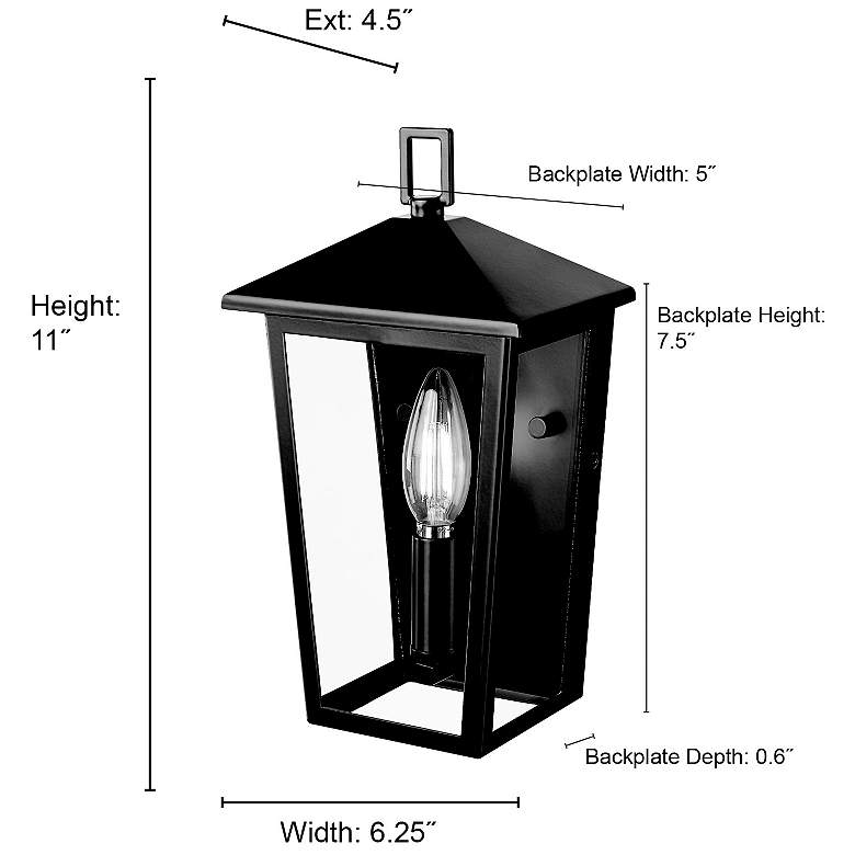 Image 7 Munger 11" High 1-Light Outdoor Wall Sconce in Powder Coated Black more views