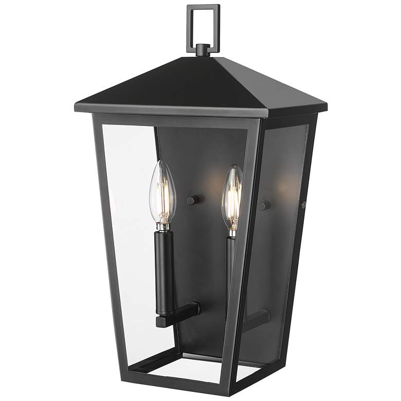 Image 1 Munger 16.5" High 2-Light Outdoor Wall Sconce in Powder Coated Black