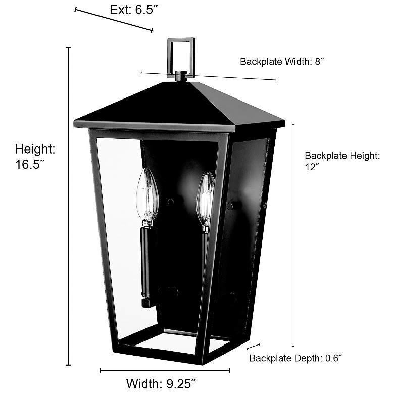 Image 7 Munger 16.5" High 2-Light Outdoor Wall Sconce in Powder Coated Black more views