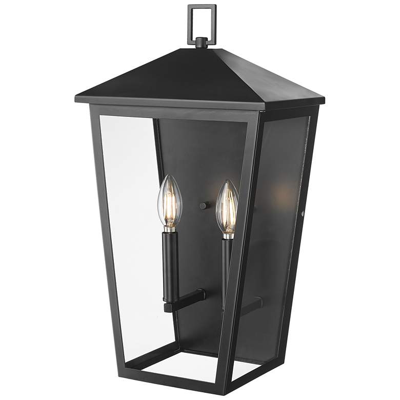 Image 1 Munger 19.75" High 2-Light Outdoor Wall Sconce in Powder Coated Black