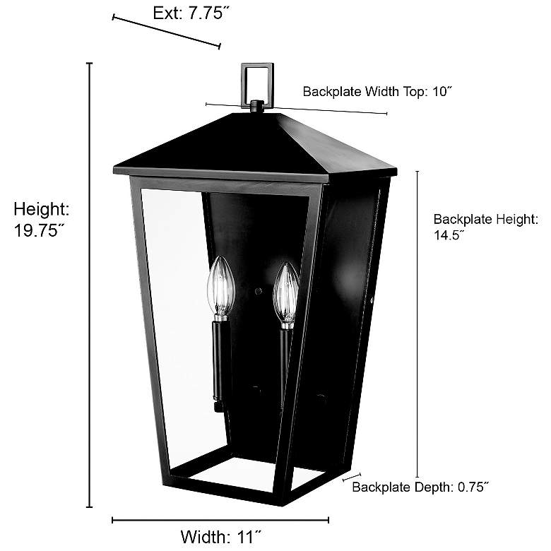 Image 7 Munger 19.75" High 2-Light Outdoor Wall Sconce in Powder Coated Black more views