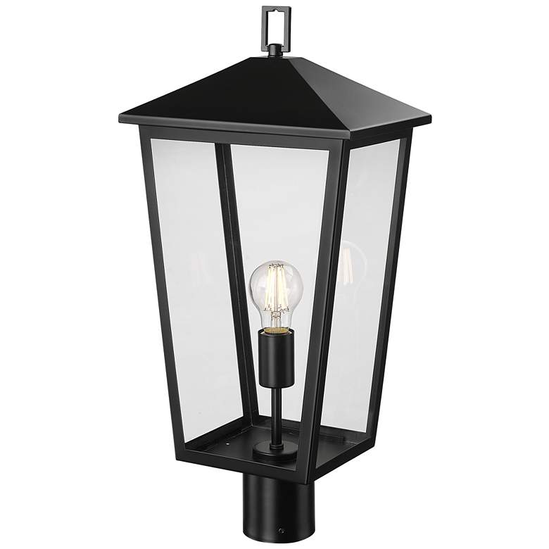 Image 1 Munger 23" High 1-Light Outdoor Post Lantern in Powder Coated Black