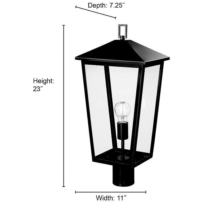 Image 7 Munger 23" High 1-Light Outdoor Post Lantern in Powder Coated Black more views