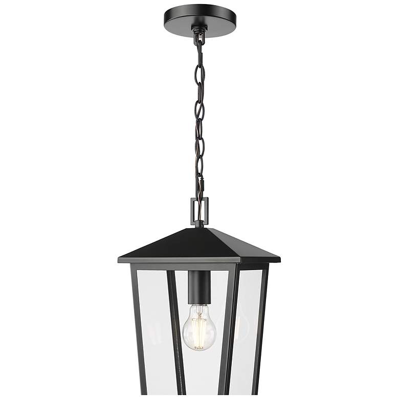 Image 4 Munger 9.25" Wide 1-Light Outdoor Hanging Pendant in Powder Coated Black more views