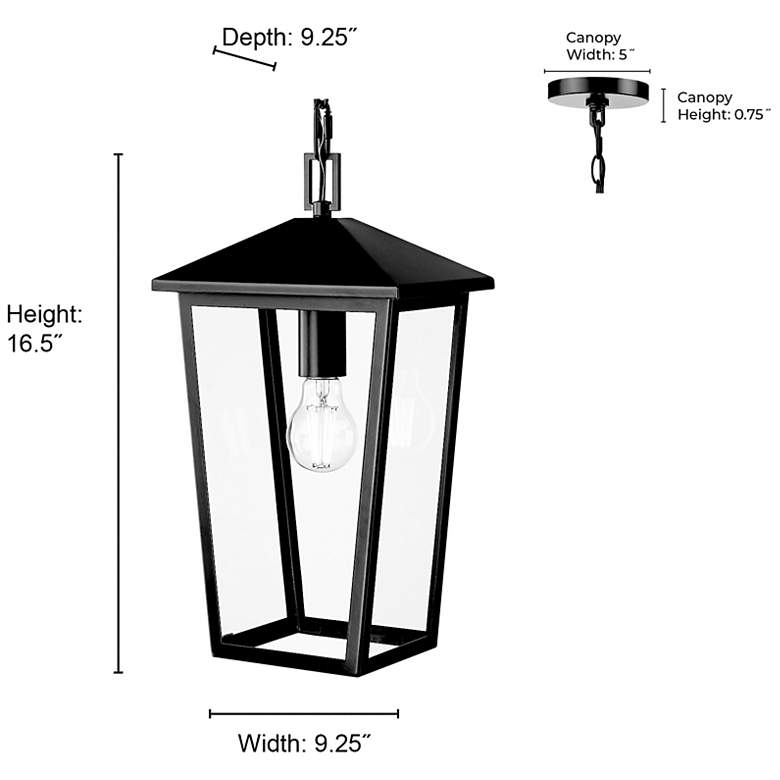 Image 6 Munger 9.25" Wide 1-Light Outdoor Hanging Pendant in Powder Coated Black more views