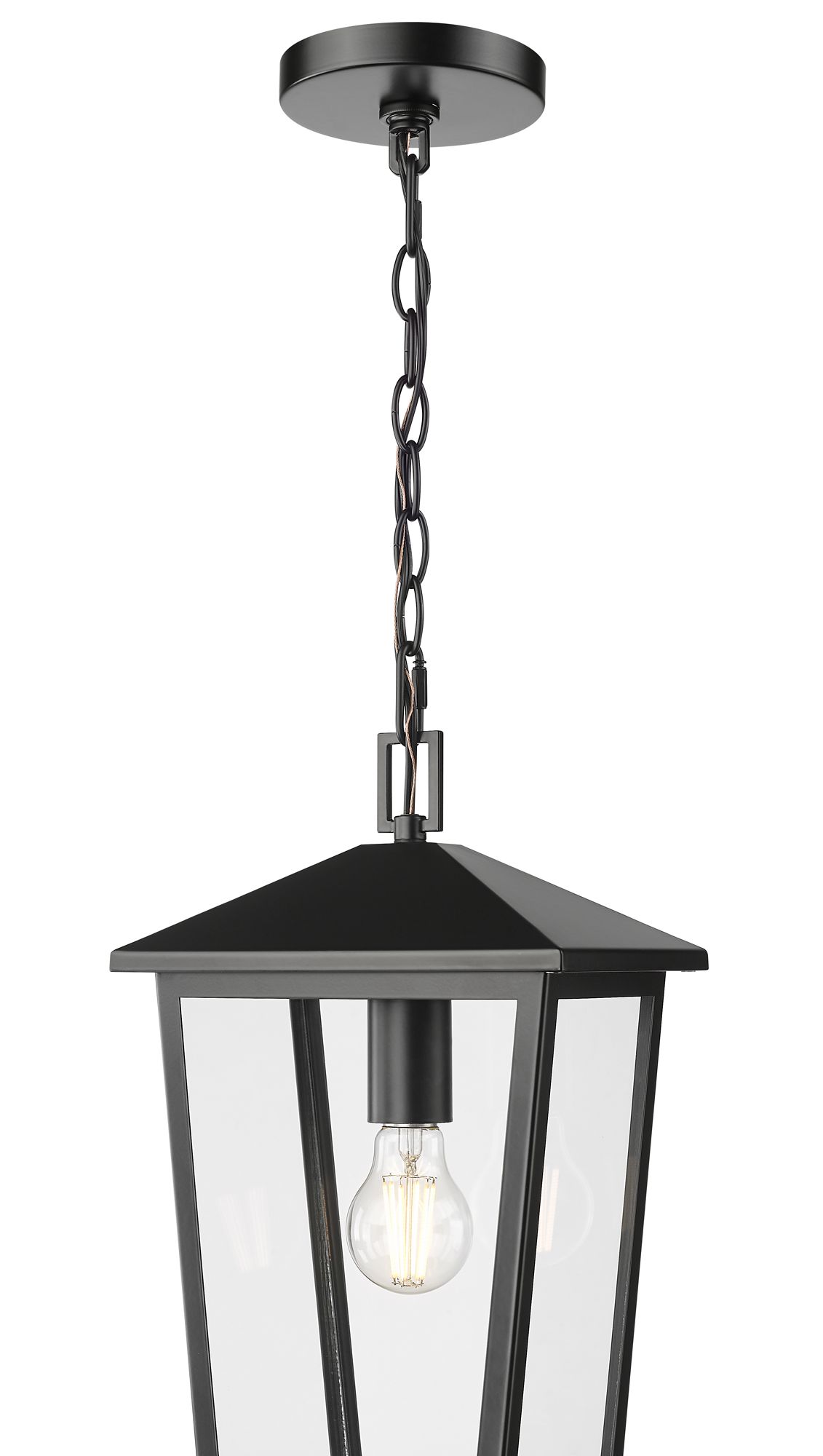 Image 4 Munger 9.25" Wide Outdoor Hanging Pendant in Powder Coated Black more views