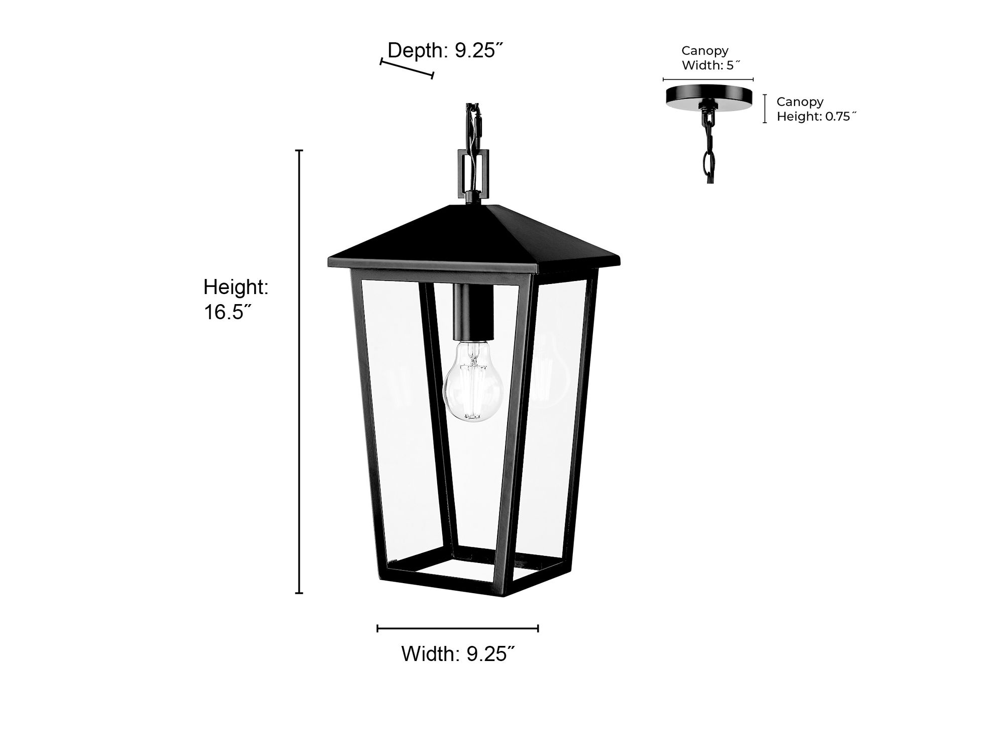 Image 6 Munger 9.25" Wide Outdoor Hanging Pendant in Powder Coated Black more views