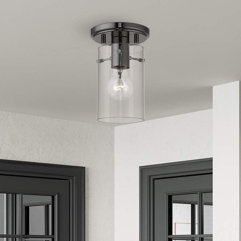 Image 1 Munich 1 Light Black Chrome Flush Mount