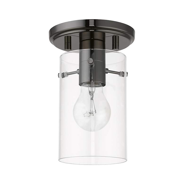 Image 3 Munich 1 Light Black Chrome Flush Mount more views