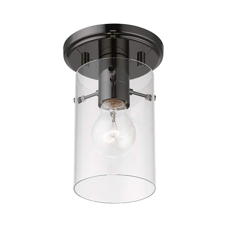 Image 4 Munich 1 Light Black Chrome Flush Mount more views