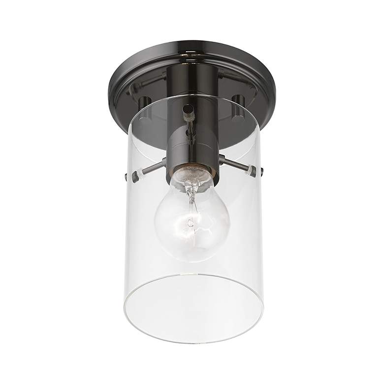 Image 5 Munich 1 Light Black Chrome Flush Mount more views