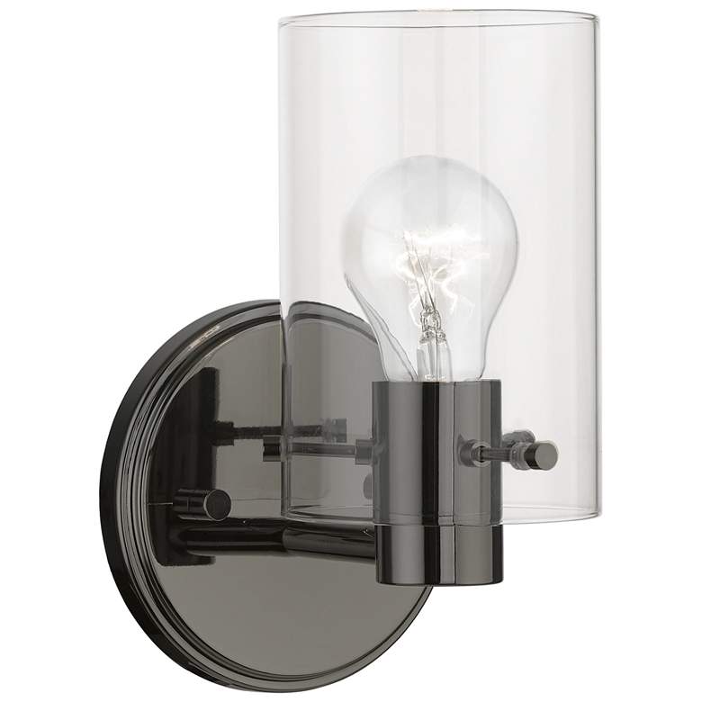 Image 1 Munich 1 Light Black Chrome Single Sconce