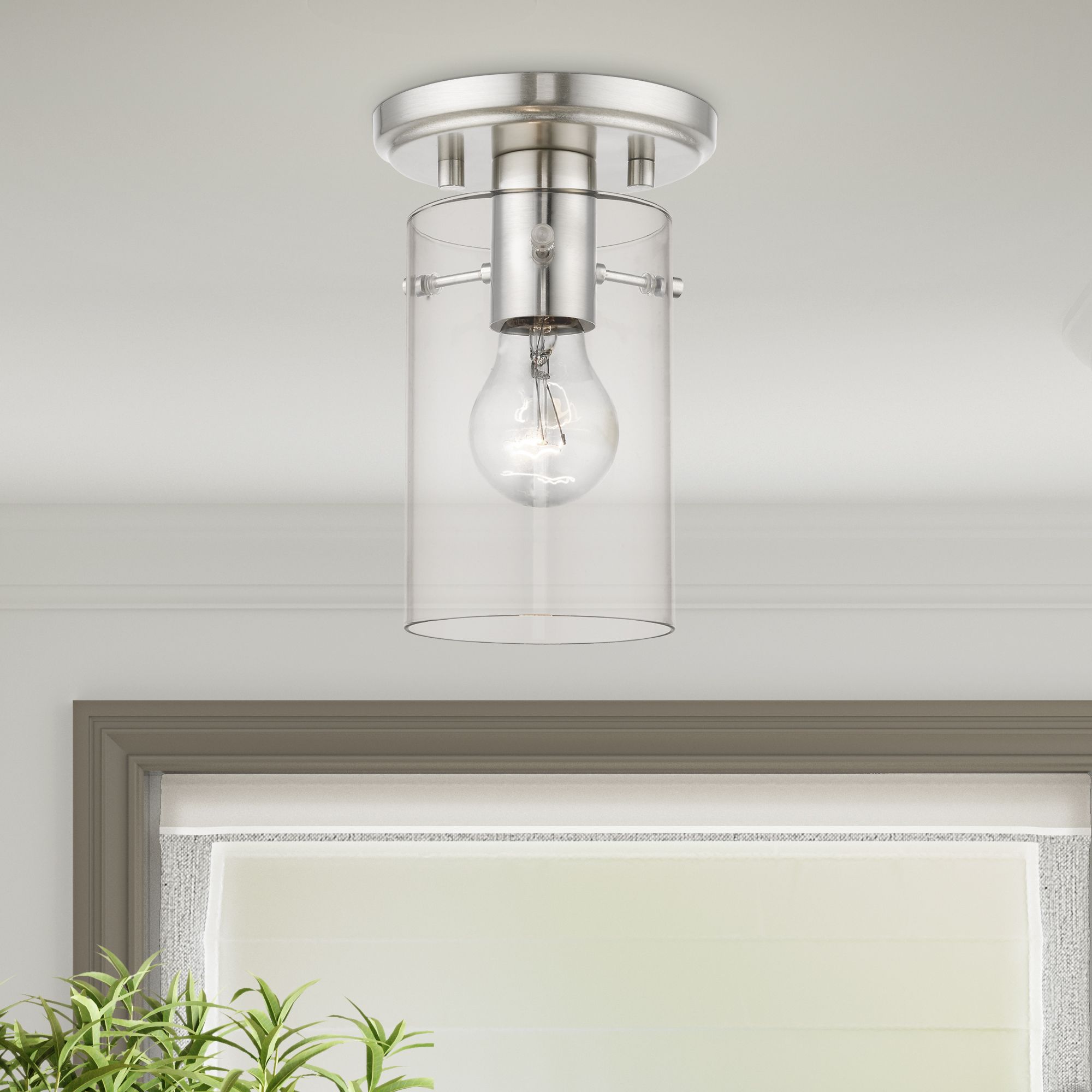 Munich 1 Light Brushed Nickel Flush Mount