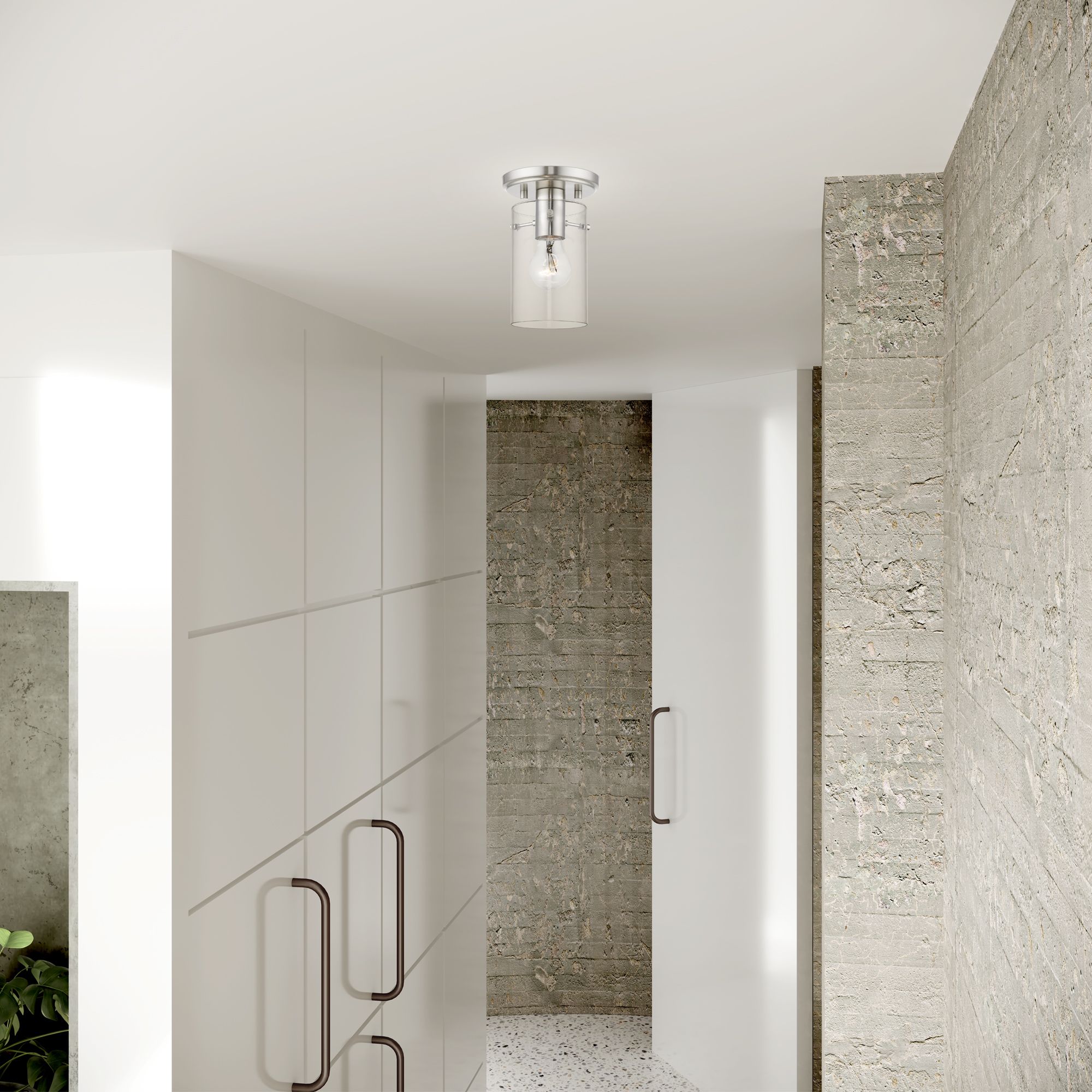 Munich 1 Light Brushed Nickel Flush Mount