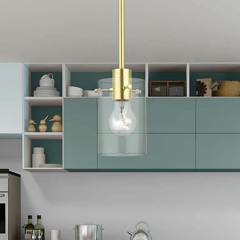 Image 1 Munich 1 Light Satin Brass Single Pendant